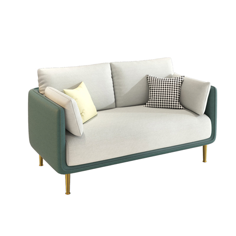 Contemporary Standard Faux Leather Stain Resistant Sofa Couch 47"L x 28"W x 33"H Army Green-White Clearhalo 'furn' 'furn_sofas' 'Furniture' 'Living Room Furniture' 'Sofa' 'sofas' 5727185