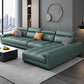 Faux Leather L-Shape Sectional with Adjustable Head Pillow for 4 People
