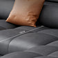 Faux Leather L-Shape Sectional with Adjustable Head Pillow for 4 People