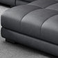 Faux Leather L-Shape Sectional with Adjustable Head Pillow for 4 People