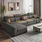 Modern 4-Seater Sofa with Square Arms for Living Room Reversible Sectional