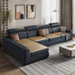 Modern 4-Seater Sofa with Square Arms for Living Room Reversible Sectional