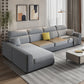 Modern 4-Seater Sofa with Square Arms for Living Room Reversible Sectional
