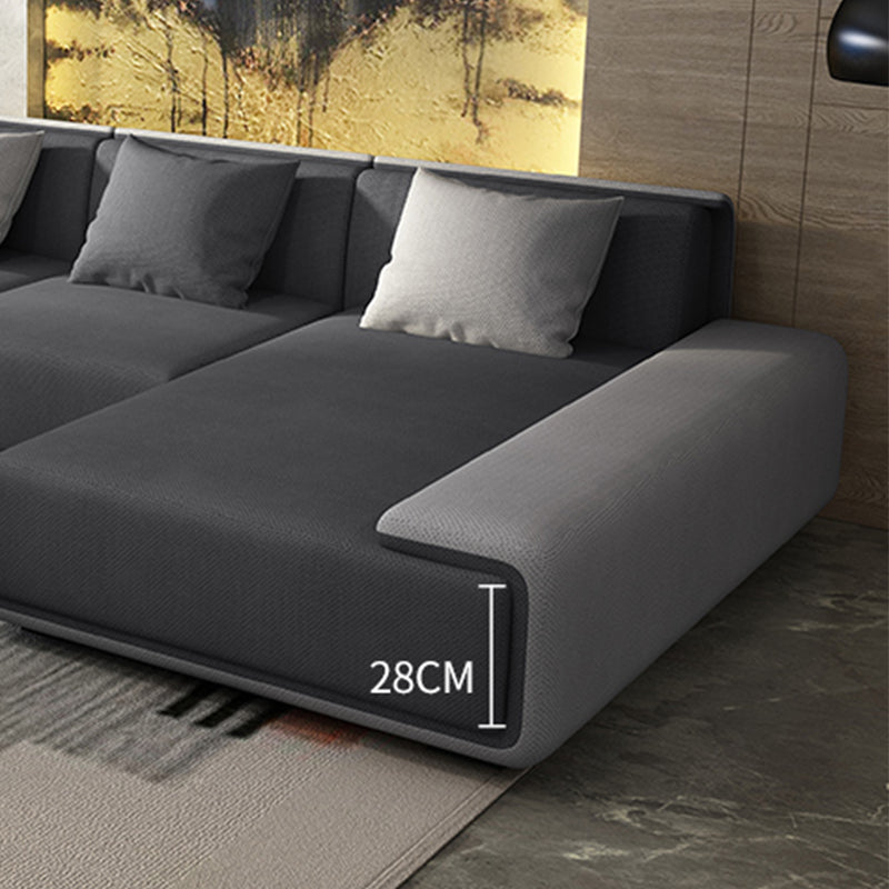 Divano sezionale a forma L contemporanea con braccio top per cuscino per soggiorno