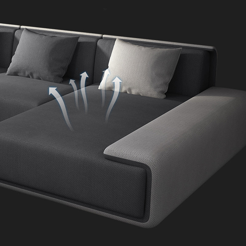 Divano sezionale a forma L contemporanea con braccio top per cuscino per soggiorno