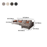 Tufted Kissen Top Arm -Sofa mit Chaise 133,86 "W Faux Ledersofa