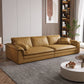 Pillow Top Arm Sofa & Chaise Faux Leather Cushions Loose Back Sofa