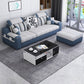 Divano in lino top cuscino e chaise di divano posteriore sciolto da 31,5 "H in grigio e blu
