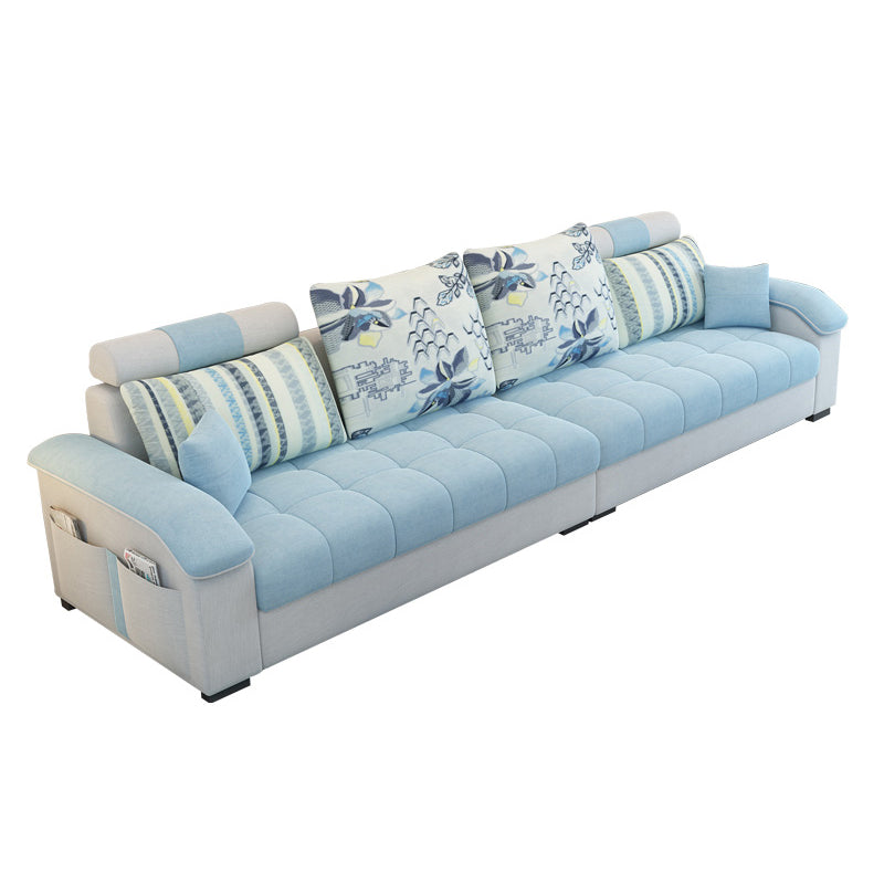 Loose Back Sofa & Chaise Nordic Linen Pillow Top Sofa - 31.5" H