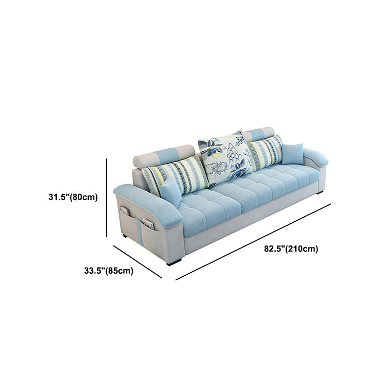 Loose Back Sofa & Chaise Nordic Linen Pillow Top Sofa - 31.5" H