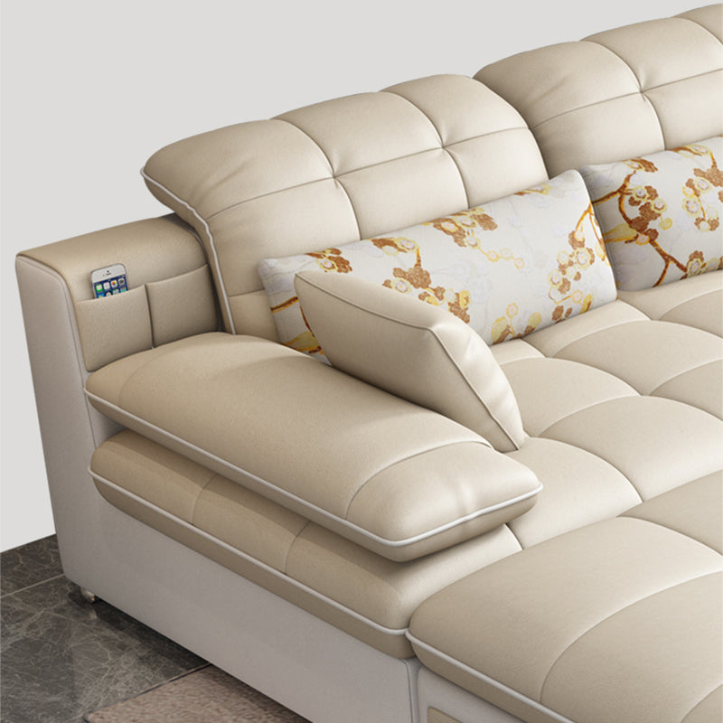 Canapé en faux cuir contemporain et chaise biscuit dos coussin canapé