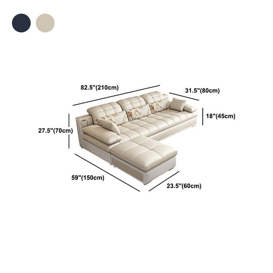 Hedendaagse faux lederen bank en chaise biscuit back kussen bovenste bank