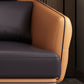 Sofá y chaise resistente a las manchas de cuero genuino de brazo cuadrado contemporáneo