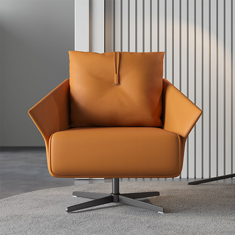 Contemporary Bonded Leather Pillow Back 4-Star Accent Armchair Clearhalo 'Accent Chairs' 'accent_chairs' 'Chairs & Seating' 'furn' 'furn_accent_chairs' 'Furniture' 'Living Room Furniture' 5727870