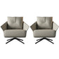 Contemporary Bonded Leather Pillow Back 4-Star Accent Armchair Grey 2 Piece Set Clearhalo 'Accent Chairs' 'accent_chairs' 'Chairs & Seating' 'furn' 'furn_accent_chairs' 'Furniture' 'Living Room Furniture' 5727874