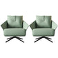 Contemporary Bonded Leather Pillow Back 4-Star Accent Armchair Green 2 Piece Set Clearhalo 'Accent Chairs' 'accent_chairs' 'Chairs & Seating' 'furn' 'furn_accent_chairs' 'Furniture' 'Living Room Furniture' 5727876