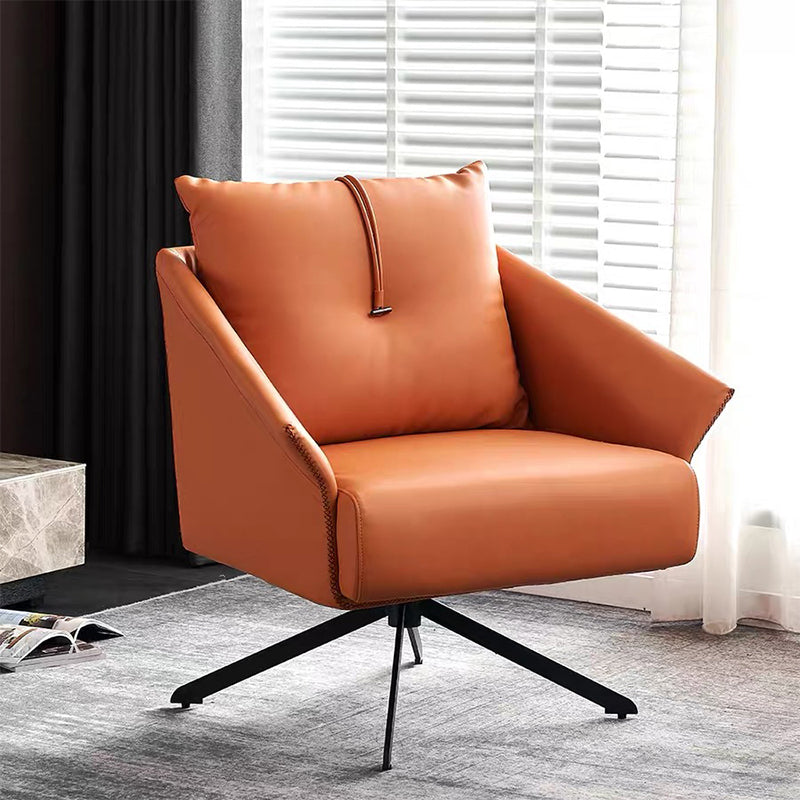 Contemporary Bonded Leather Pillow Back 4-Star Accent Armchair Clearhalo 'Accent Chairs' 'accent_chairs' 'Chairs & Seating' 'furn' 'furn_accent_chairs' 'Furniture' 'Living Room Furniture' 5727881