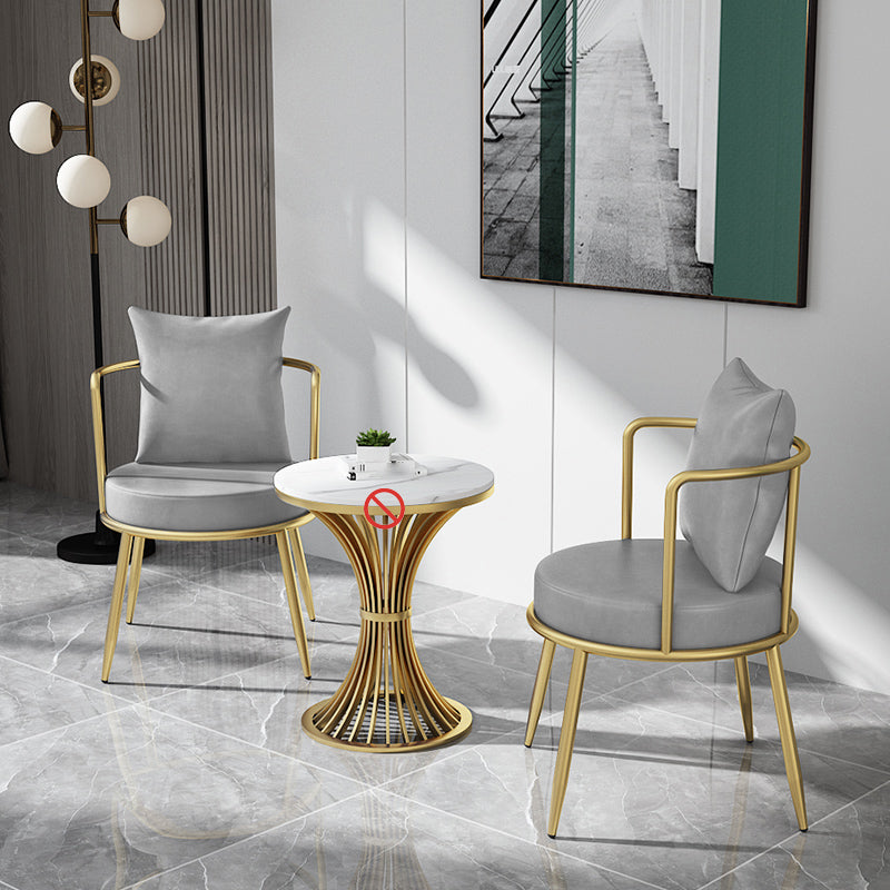 Glam Style 21.65 " Wide Pillow Back Metal Frame Sponge Arm Chair