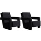 Mid-Century Modern Solid Color Accent Armchair Fixed Back Arm Chair for Living Room Black 2 Piece Set Clearhalo 'Accent Chairs' 'accent_chairs' 'Chairs & Seating' 'furn' 'furn_accent_chairs' 'Furniture' 'Living Room Furniture' 5727995