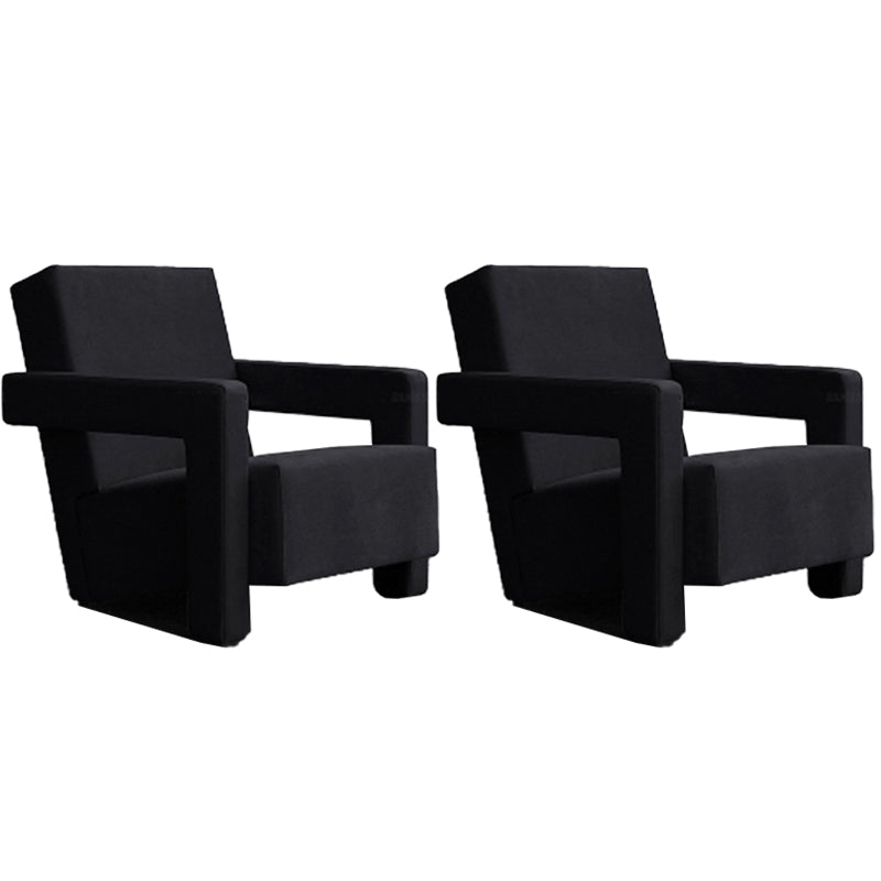 Mid-Century Modern Solid Color Accent Armchair Fixed Back Arm Chair for Living Room Black 2 Piece Set Clearhalo 'Accent Chairs' 'accent_chairs' 'Chairs & Seating' 'furn' 'furn_accent_chairs' 'Furniture' 'Living Room Furniture' 5727995