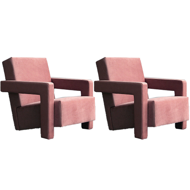 Mid-Century Modern Solid Color Accent Armchair Fixed Back Arm Chair for Living Room Pink 2 Piece Set Clearhalo 'Accent Chairs' 'accent_chairs' 'Chairs & Seating' 'furn' 'furn_accent_chairs' 'Furniture' 'Living Room Furniture' 5727996
