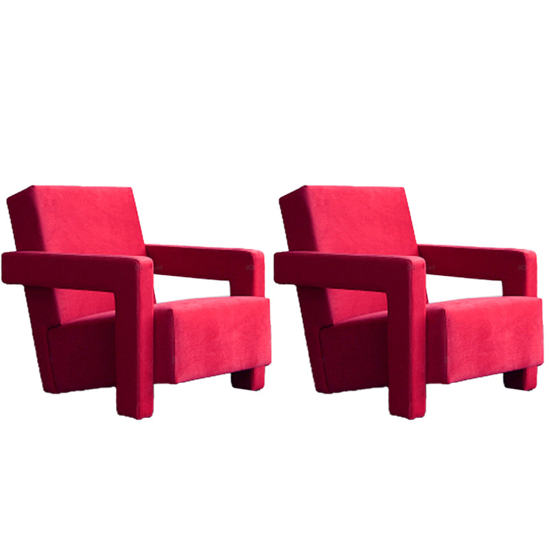 Mid-Century Modern Solid Color Accent Armchair Fixed Back Arm Chair for Living Room Red 2 Piece Set Clearhalo 'Accent Chairs' 'accent_chairs' 'Chairs & Seating' 'furn' 'furn_accent_chairs' 'Furniture' 'Living Room Furniture' 5727997