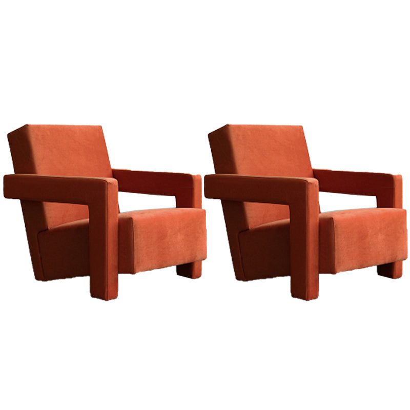 Mid-Century Modern Solid Color Accent Armchair Fixed Back Arm Chair for Living Room Orange 2 Piece Set Clearhalo 'Accent Chairs' 'accent_chairs' 'Chairs & Seating' 'furn' 'furn_accent_chairs' 'Furniture' 'Living Room Furniture' 5728000
