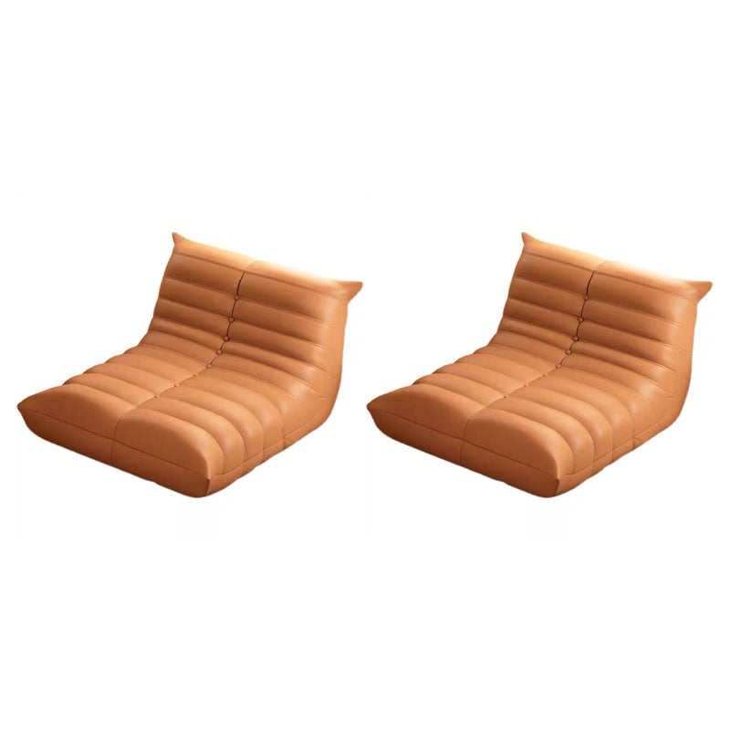 Modern Style No Armrest Cushioned Back with Soft Cushion Filled Parsons Chair Orange 2 Piece Set Clearhalo 'Accent Chairs' 'accent_chairs' 'Chairs & Seating' 'furn' 'furn_accent_chairs' 'Furniture' 'Living Room Furniture' 5728010