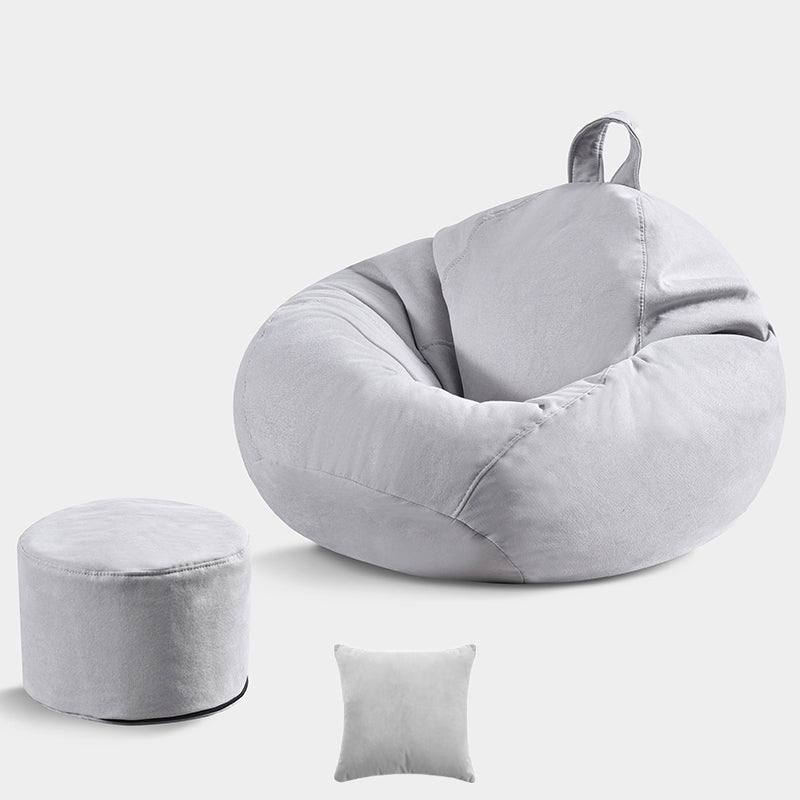 Sedia a colore solido con ottomana e cuscino sedia senza braccio per soggiorno