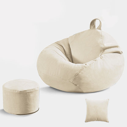 Sedia a colore solido con ottomana e cuscino sedia senza braccio per soggiorno