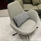 37.5"L x 37"W x 34"H Casual Eggshell Chair Faux Leather and Velvet Accent Chair Natural Clearhalo 'Accent Chairs' 'accent_chairs' 'Chairs & Seating' 'furn' 'furn_accent_chairs' 'Furniture' 'Living Room Furniture' 5728113