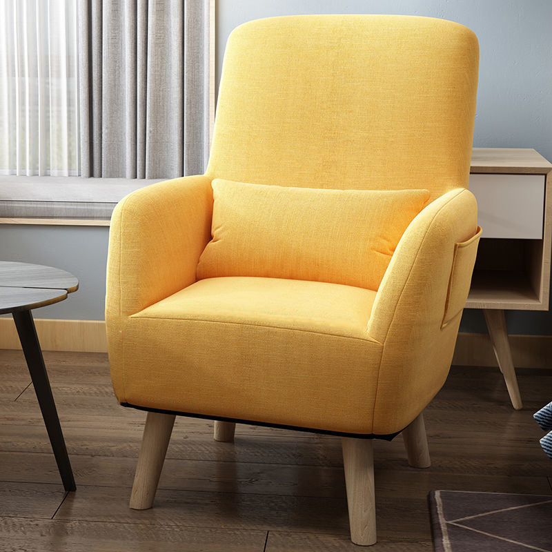 Arms Included Accent Chair Cotton Blend Chair With 4 Legs Base