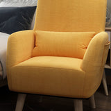 Arms Included Accent Chair Cotton Blend Chair With 4 Legs Base