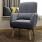 Arms Included Accent Chair Cotton Blend Chair With 4 Legs Base