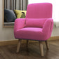 Arms Included Accent Chair Cotton Blend Chair With 4 Legs Base