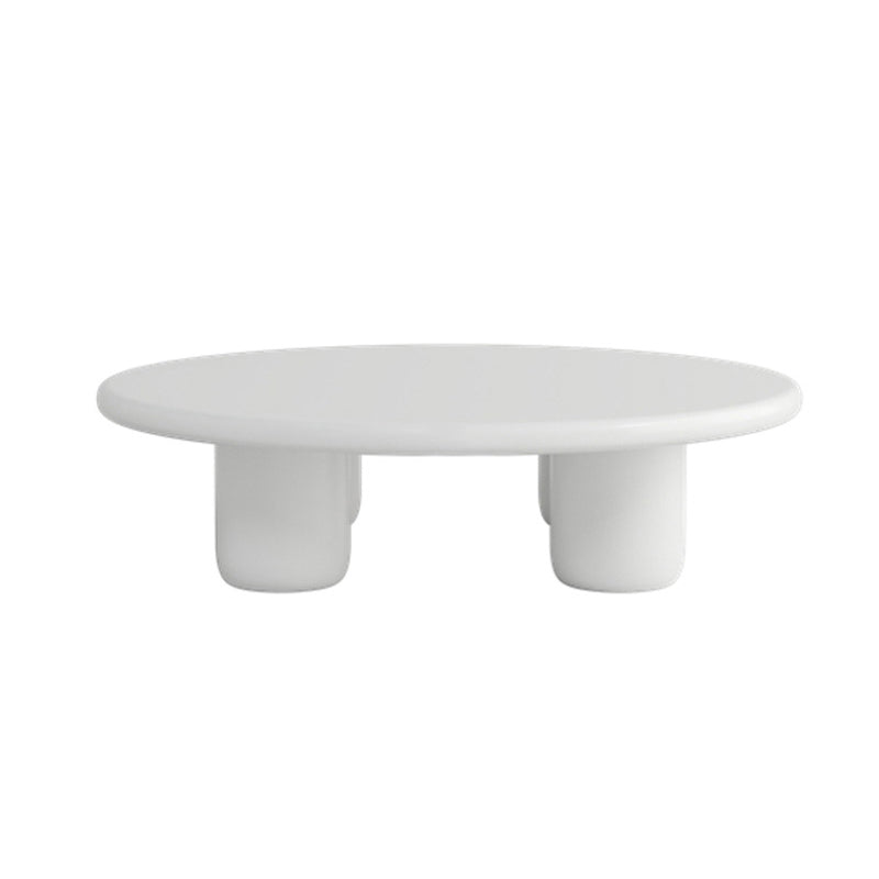 Scandinavian 4 Legs Cocktail Table Round Wooden Coffee Table for Living Room