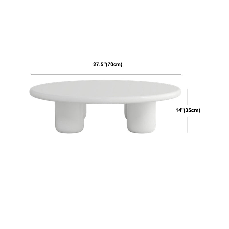 Scandinavian 4 Legs Cocktail Table Round Wooden Coffee Table for Living Room