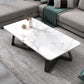 17.72" Tall Glam Style Coffee Cocktail Table Slate Rectangular Coffee Table 39.5"L x 19.5"W x 18"H White Clearhalo 'Coffee & Accent Tables' 'Coffee Tables' 'coffee_tables' 'furn' 'furn_coffee_tables' 'Furniture' 'Living Room Furniture' 5728239