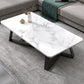 17.72" Tall Glam Style Coffee Cocktail Table Slate Rectangular Coffee Table 47"L x 24"W x 18"H White Clearhalo 'Coffee & Accent Tables' 'Coffee Tables' 'coffee_tables' 'furn' 'furn_coffee_tables' 'Furniture' 'Living Room Furniture' 5728240
