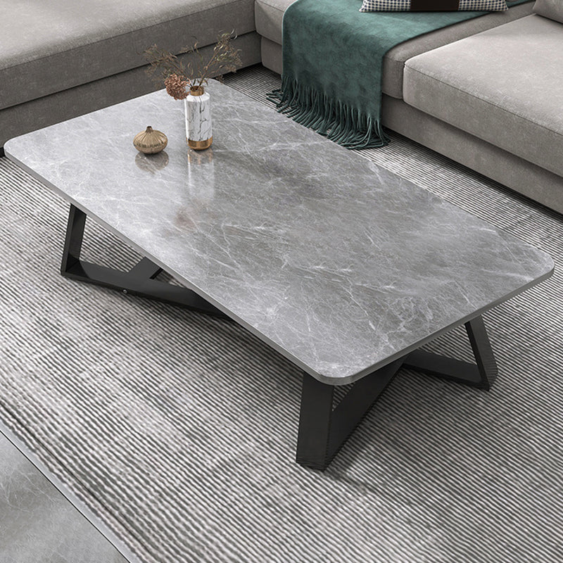 17.72" Tall Glam Style Coffee Cocktail Table Slate Rectangular Coffee Table 47"L x 24"W x 18"H Gray Clearhalo 'Coffee & Accent Tables' 'Coffee Tables' 'coffee_tables' 'furn' 'furn_coffee_tables' 'Furniture' 'Living Room Furniture' 5728242