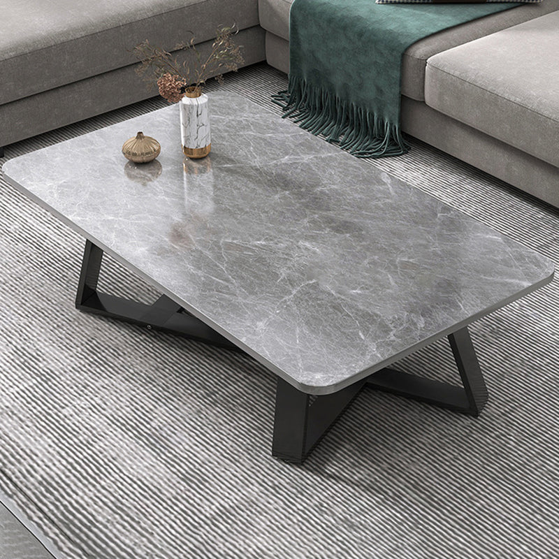 17.72" Tall Glam Style Coffee Cocktail Table Slate Rectangular Coffee Table 31.5"L x 20"W x 18"H Gray Clearhalo 'Coffee & Accent Tables' 'Coffee Tables' 'coffee_tables' 'furn' 'furn_coffee_tables' 'Furniture' 'Living Room Furniture' 5728243