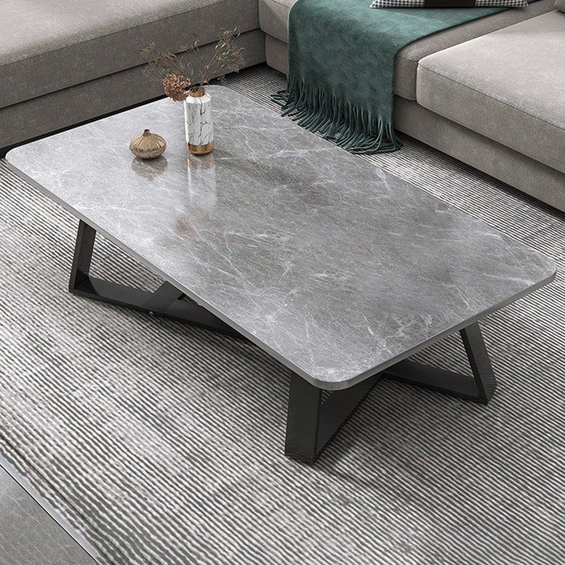 17.72" Tall Glam Style Coffee Cocktail Table Slate Rectangular Coffee Table 39.5"L x 19.5"W x 18"H Gray Clearhalo 'Coffee & Accent Tables' 'Coffee Tables' 'coffee_tables' 'furn' 'furn_coffee_tables' 'Furniture' 'Living Room Furniture' 5728246