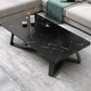 17.72" Tall Glam Style Coffee Cocktail Table Slate Rectangular Coffee Table 47"L x 24"W x 18"H Black Clearhalo 'Coffee & Accent Tables' 'Coffee Tables' 'coffee_tables' 'furn' 'furn_coffee_tables' 'Furniture' 'Living Room Furniture' 5728247