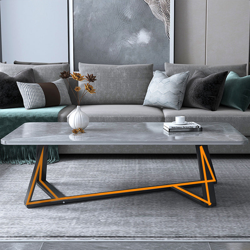 17.72" Tall Glam Style Coffee Cocktail Table Slate Rectangular Coffee Table Clearhalo 'Coffee & Accent Tables' 'Coffee Tables' 'coffee_tables' 'furn' 'furn_coffee_tables' 'Furniture' 'Living Room Furniture' 5728250