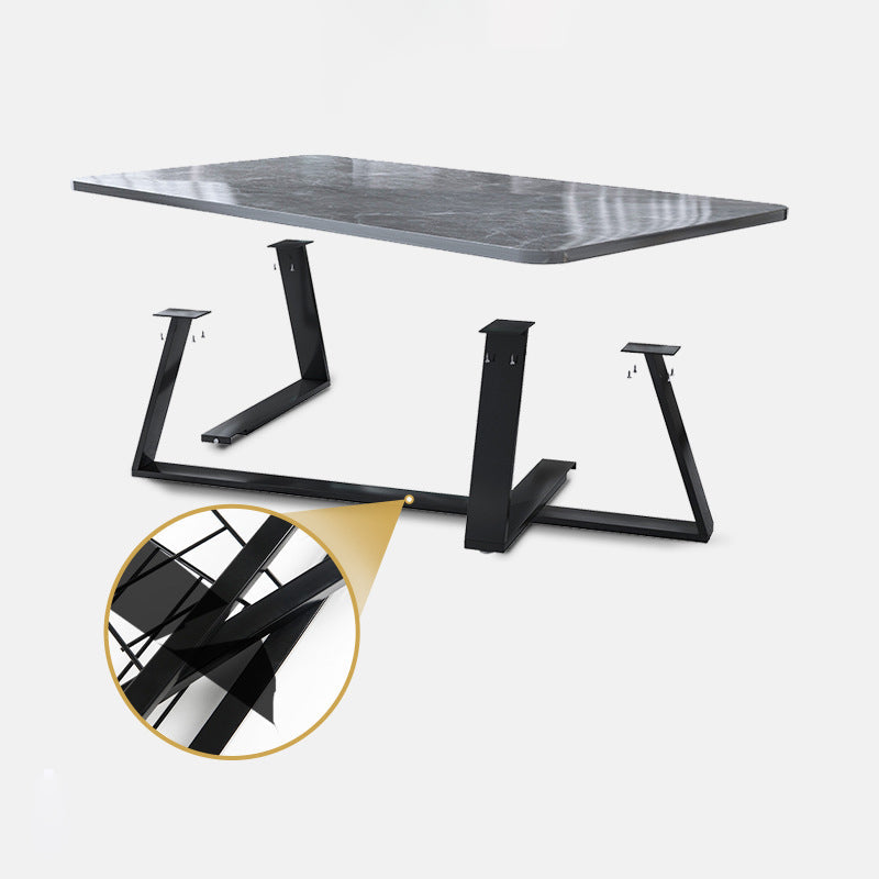 17.72" Tall Glam Style Coffee Cocktail Table Slate Rectangular Coffee Table Clearhalo 'Coffee & Accent Tables' 'Coffee Tables' 'coffee_tables' 'furn' 'furn_coffee_tables' 'Furniture' 'Living Room Furniture' 5728251