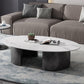 Glam Slate Coffee Cocktail Table Frame Oval Coffee Table for Home Light Gray Clearhalo 'Coffee & Accent Tables' 'Coffee Tables' 'coffee_tables' 'furn' 'furn_coffee_tables' 'Furniture' 'Living Room Furniture' 5728274