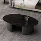 Glam Slate Coffee Cocktail Table Frame Oval Coffee Table for Home Black-Gold Clearhalo 'Coffee & Accent Tables' 'Coffee Tables' 'coffee_tables' 'furn' 'furn_coffee_tables' 'Furniture' 'Living Room Furniture' 5728276