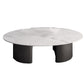Glam Slate Coffee Cocktail Table Frame Oval Coffee Table for Home 47"L x 27.5"W x 16"H Gloss White Clearhalo 'Coffee & Accent Tables' 'Coffee Tables' 'coffee_tables' 'furn' 'furn_coffee_tables' 'Furniture' 'Living Room Furniture' 5728277