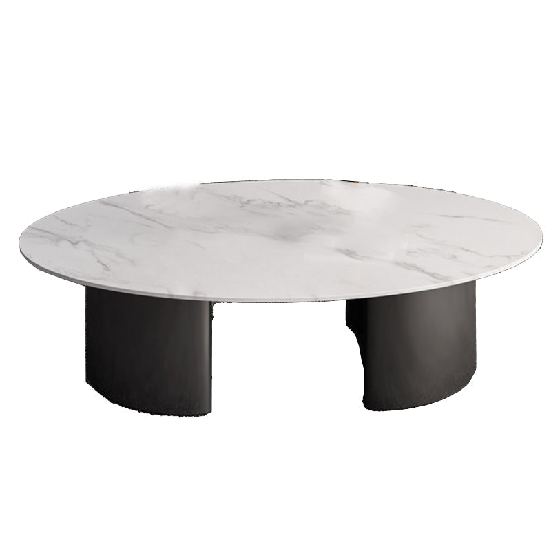 Glam Slate Coffee Cocktail Table Frame Oval Coffee Table for Home 47"L x 27.5"W x 16"H Gloss White Clearhalo 'Coffee & Accent Tables' 'Coffee Tables' 'coffee_tables' 'furn' 'furn_coffee_tables' 'Furniture' 'Living Room Furniture' 5728277