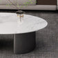 Glam Slate Coffee Cocktail Table Frame Oval Coffee Table for Home Clearhalo 'Coffee & Accent Tables' 'Coffee Tables' 'coffee_tables' 'furn' 'furn_coffee_tables' 'Furniture' 'Living Room Furniture' 5728278